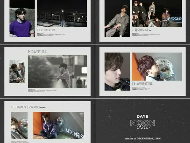 DAY6, 2nd full album ”MOONRISE” 18 Tracks All songs highlight Sampler videocontaining sound source r