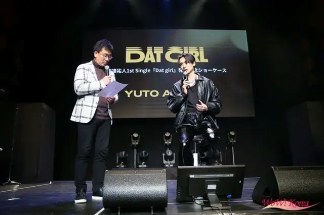 1st Single「Dat girl」発売記念記者会見＆ショーケースを開催した安達祐人2