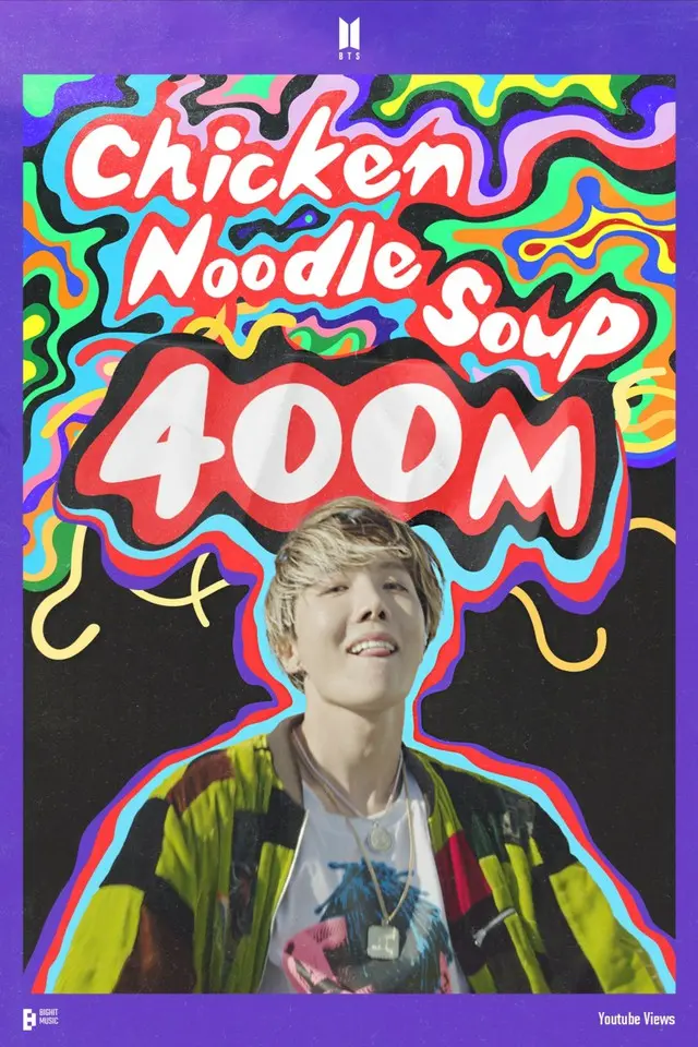 「BTS」J-HOPE、ソロ曲「Chicken Noodle Soup」MVが視聴数4億回達成