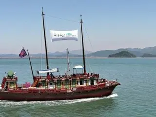 เรือภารกิจเกาหลีที่ได้รับการบูรณะใหม่แล่นไปยังชิโมโนเซกิเป็นครั้งแรกในรอบ 260 ปี = แล่นในวันที่ 31