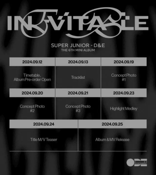 「SUPER JUNIOR-D&E」、6カ月ぶりの超高速カムバック…6thミニアルバム「INEVITABLE」のタイムテーブルを公開