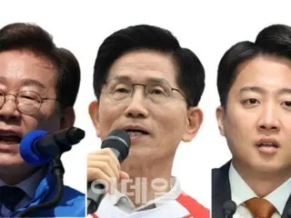 ถ้าพรุ่งนี้คุณต้องไปลงคะแนนเสียงจะเกิดอะไรขึ้น? … ผู้สมัคร อี แจ-มยอง 49% ผู้สมัคร คิม มุน-ซู 34% ผู้สมัคร อี จุน-ซอก 8% = สื่อเกาหลี