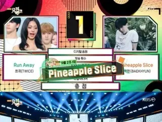 เพลงเดี่ยวของแบคฮยอน "EXO" "Pineapple Slice" ขึ้นอันดับหนึ่งใน "Music Bank"!